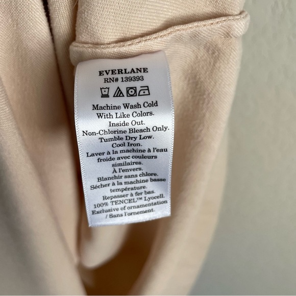 Everlane Dress Womens Large V Neck Tencel Whisper Pink Oversized Midi - Picture 4 of 5